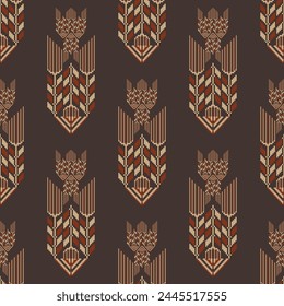 Ethnische Stickerei geometrisches Muster. Vektorgrafik Stickerei Folk geometrische Chevron Fischgräten Form nahtlose Muster. Ethnische geometrische Muster Verwendung für Stoff, Textil, Heimdekoration Elemente, Polsterung