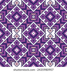 Ethnic embroidery pattern. Seamless geometric pattern colorful design with squares,diamonds,fabric,boho,carpet,fabric,ikat,tribal,batik,vector,illustration,pattern,embroidery,retro,ukrainian