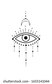 Ethnic eye icon tattoo illustration vector.