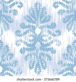 Ethnic fabric damask pattern seamless vector background tile
