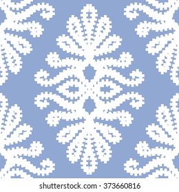 Ethnic fabric damask pattern seamless vector background tile
