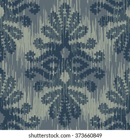Ethnic fabric damask pattern seamless vector background tile
