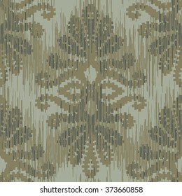 Ethnic fabric damask pattern seamless vector background tile
