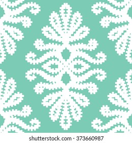Ethnic fabric damask pattern seamless vector background tile
