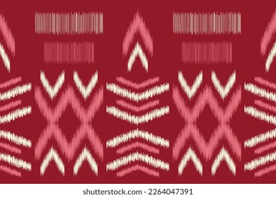 Ethnic fabric ikat pattern geometric style.African ikat embroidery Ethnic oriental pattern white red background. Abstract,vector,illustration.Use for texture,clothing,wrapping,decoration,carpet.