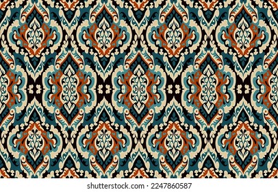 Ethnic fabric pattern. Abstract traditional folk antique graphic line. fabric textile vector illustration ornate elegant luxury style. Art print design for clothing, curtain, carpet, background.