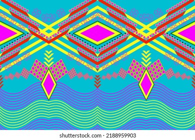 ethnic fabric pattern blue tone 