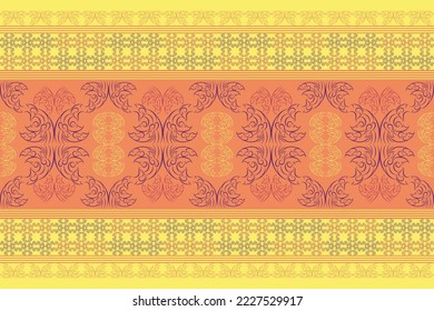 Ethnic fabric pattern Designed from geometric shapes Ethnic Asian style fabric pattern Used for home decoration, carpet work, indoor and outdoor use.