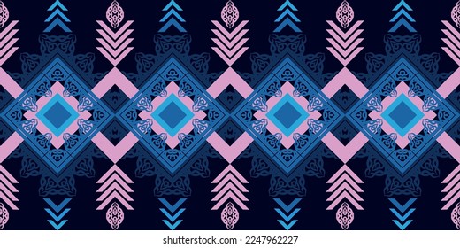 Ethnic fabric pattern Designed from geometric shapes Ethnic Asian style fabric pattern Used for home decoration, carpet work, indoor and outdoor use.