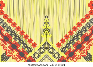 Ethnic fabric pattern Designed from geometric shapes Ethnic Asian style fabric pattern Used for home decoration, carpet work, indoor and outdoor use.
