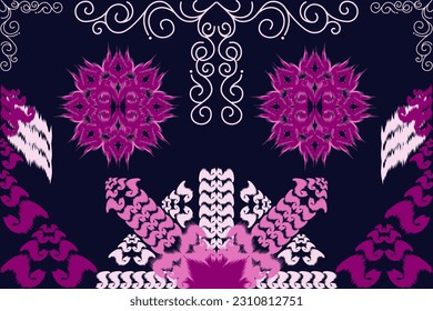 Ethnic fabric pattern Designed from geometric shapes Ethnic Asian style fabric pattern Used for home decoration, carpet work, indoor and outdoor use.