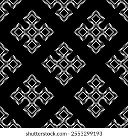 Ethnic fabric pattern Designed from geometric shapes Ethnic Asian style fabric pattern Used for home decoration, carpet work, 