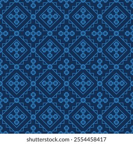 Ethnic fabric pattern Designed from geometric shapes Asian style fabric pattern Used for home decoration carpet work
