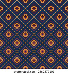 Ethnic fabric pattern Designed from geometric shapes Asian style fabric pattern Used for home decoration work