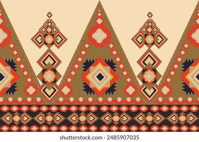 Ethnic fabric pattern geometric and African Ikat embroidery Ethnic style, for texture, clothing, wrapping,decoration,carpet.