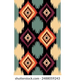 Ethnic fabric pattern geometric and African Ikat embroidery Ethnic style, for texture, clothing, wrapping,decoration,carpet.