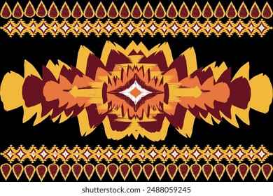Ethnic fabric pattern geometric and African Ikat embroidery Ethnic style, for texture, clothing, wrapping,decoration,carpet.