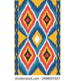Ethnische Stoffmuster geometrische und afrikanische Ikat Stickerei Ethnischer Stil, für Textur, Kleidung, Verpackung, Dekoration, Teppich.