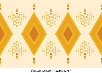 Ethnic fabric pattern geometric style. Sarong Aztec Ethnic oriental pattern traditional cream background. Abstract,vector,illustration. use for texture,clothing,wrapping,decoration,carpet.