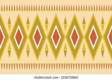 Ethnic fabric pattern geometric style. Sarong Aztec Ethnic oriental pattern traditional cream background. Abstract,vector,illustration. use for texture,clothing,wrapping,decoration,carpet.