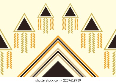 Ethnic fabric pattern geometric style. Sarong Aztec Ethnic oriental pattern traditional brown cream background. Abstract,vector,illustration. use for texture,clothing,wrapping,decoration,carpet.