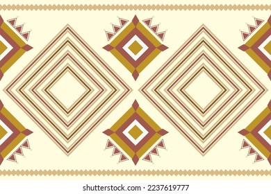 Ethnic fabric pattern geometric style. Sarong Aztec Ethnic oriental pattern traditional cream background. Abstract,vector,illustration. use for texture,clothing,wrapping,decoration,carpet. 