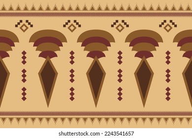 Ethnic fabric pattern geometric style. Sarong Aztec Ethnic oriental pattern traditional orange background. Abstract,vector,illustration. use for texture,clothing,wrapping,decoration,carpet.
