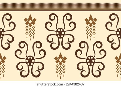 Ethnic fabric pattern geometric style. Sarong Aztec Ethnic oriental pattern traditional orange background. Abstract,vector,illustration. use for texture,clothing,wrapping,decoration,carpet.