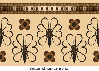 Ethnic fabric pattern geometric style. Sarong Aztec Ethnic oriental pattern traditional orange background. Abstract,vector,illustration. use for texture,clothing,wrapping,decoration,carpet.