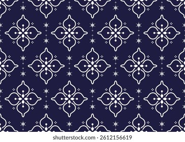 ethnic fabric seamless pattern, blue and white style, design for cloth, carpet, batik, wallpaper, wrapping etc.