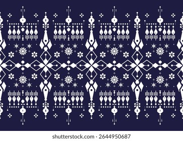 ethnic fabric seamless pattern, blue and white style, design for cloth, carpet, batik, wallpaper, wrapping etc.