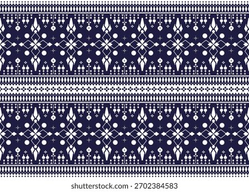 Patrón inconsútil de la tela étnica, estilo tailandés del color azul y blanco, diseño para la tela, alfombra, batik, Fondo de pantalla, envoltura etc.
