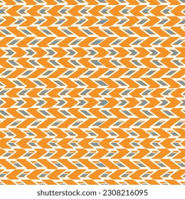 Ethnische Struktur nahtlose Muster. Frische Zickzack-Streifen bedruckt. Boho chic Design Hintergrund. Tribale Tapete. Pinselförmige Linien. Handgezeichnete geometrische Ornamente. Chevron Hintergrund. Indigene Vektorkunst
