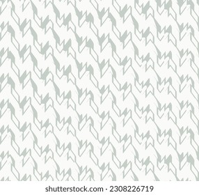 Ethnic fabric seamless pattern. Freehand zigzag stripes print. Boho chic design background. Tribal wallpaper. Brush wavy lines. Hand drawn geometric ornament. Chevron backdrop. Indigenous Vector art