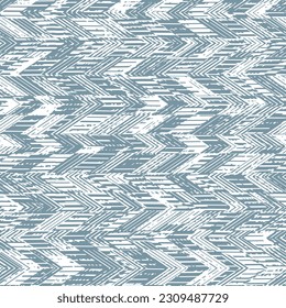 Ethnic fabric seamless pattern. Freehand zigzag stripes print. Boho chic design background. Tribal wallpaper. Brush wavy lines. Hand drawn geometric ornament. Chevron backdrop. Indigenous Vector art