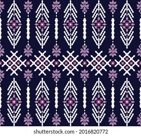 Ethnic fabric texture pattern Abstract Geometric Vector oriental illustration retro embroidery repeating 