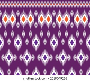 Ethnic fabric texture pattern Abstract Geometric Vector oriental illustration retro embroidery repeating