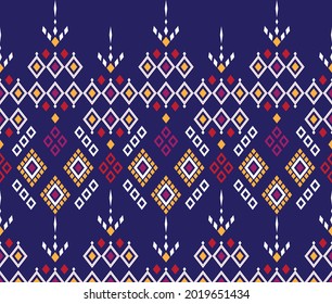 Ethnic fabric texture pattern Abstract Geometric Vector oriental illustration retro embroidery repeating 