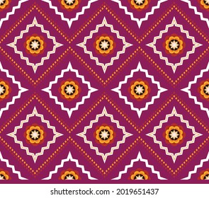 Ethnic fabric texture pattern Abstract Geometric Vector oriental illustration retro embroidery repeating 