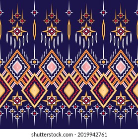 Ethnic fabric texture pattern Abstract Geometric Vector oriental illustration retro embroidery repeating 