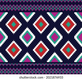 Ethnic fabric texture pattern Abstract Geometric Vector oriental illustration retro embroidery repeating 