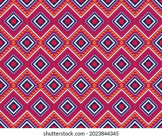 Ethnic fabric texture pattern Abstract Geometric Vector oriental illustration retro embroidery repeating 