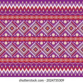 Ethnic fabric texture pattern Abstract Geometric Vector oriental illustration retro embroidery repeating 