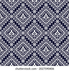 Ethnic fabric texture pattern Abstract Geometric Vector Aztec oriental illustration retro embroidery repeating 