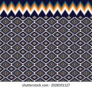 Ethnic fabric texture pattern Abstract Geometric Vector Aztec oriental illustration retro embroidery repeating 