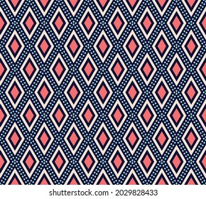 Ethnic fabric texture pattern Abstract Geometric Vector Aztec oriental illustration retro embroidery repeating 