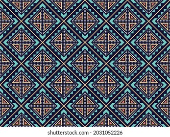 Ethnic fabric texture pattern Abstract Geometric Vector Aztec oriental illustration retro embroidery repeating 