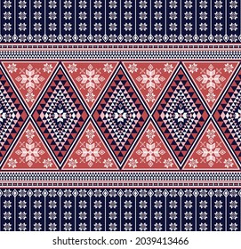 Ethnic fabric texture pattern Abstract Geometric Vector Aztec oriental illustration retro embroidery repeating 