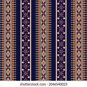 Ethnic fabric texture pattern Abstract Geometric Vector Aztec oriental illustration retro embroidery repeating 