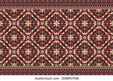 Ethnic fabric texture pattern Abstract Geometric Vector Aztec oriental illustration retro embroidery repeating 